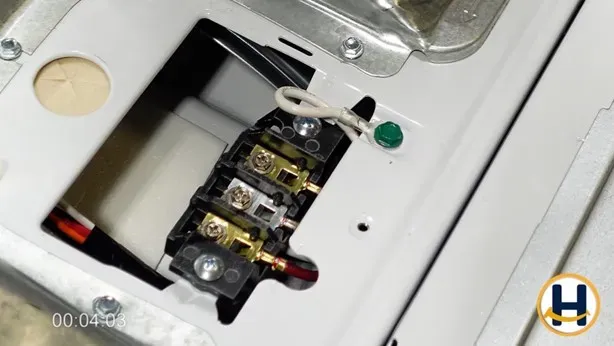 terminal block cover removed